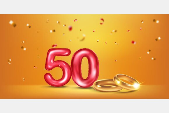 Celebrating Milestones: The Story Behind Red Number 50, Gold Wedding Rings