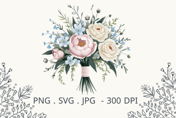 Charming Wedding Bouquet Clipart for Elegant Designs