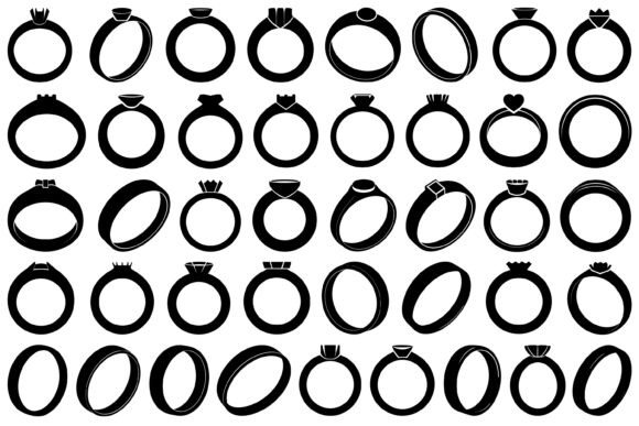 Elevate Your Designs with Wedding Ring Silhouette Vectors