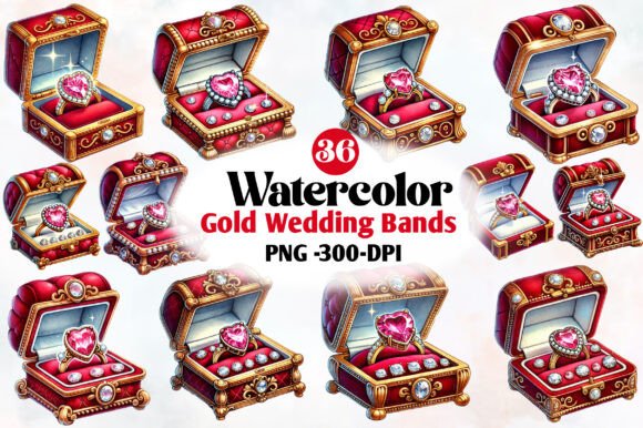 Gold Wedding Bands Clipart: Versatile Design for Timeless Projects