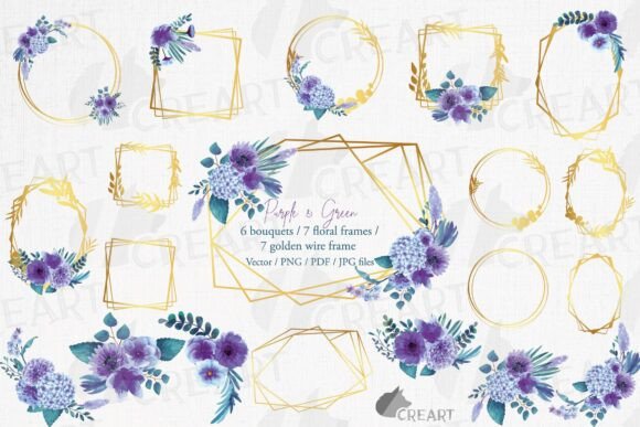Purple Gold Floral Wedding Invites Set: A Designer's Toolkit for Luxe Branding