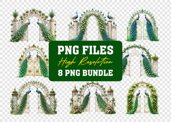 Watercolor Peacock Wedding Gate PNG: A Designer's Secret Weapon