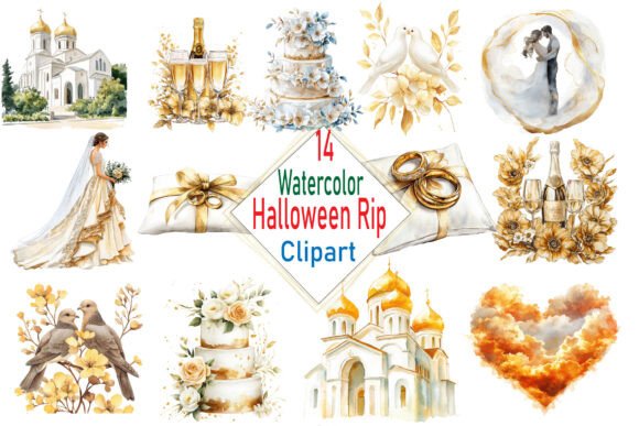 Wedding Clipart Wedding Decor PNG Bundle